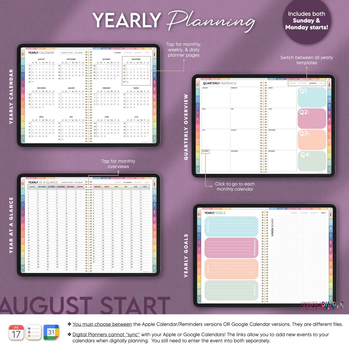 Digital Student Planner AUGUST 2025 DATED All-in-One, Digital Academic College School Planner, Digital Notes