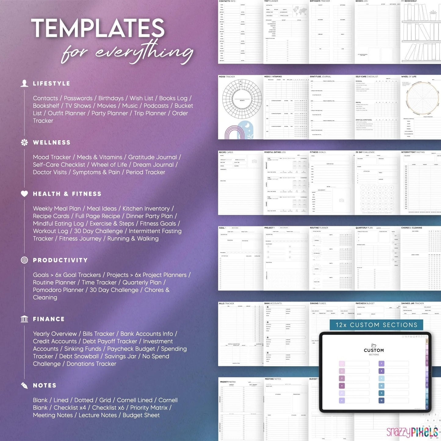 ALL-IN-ONE Digital Student Planner (Cool), 2025-2026 Academic Planner, Digital College Planner, Goodnotes