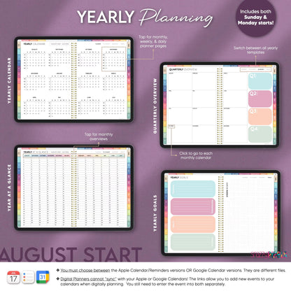 Digital Student Planner AUGUST 2025 DATED All-in-One, Digital Academic College School Planner, Digital Notes