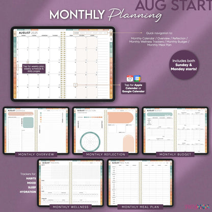 Digital Student Planner AUGUST 2025 DATED All-in-One, Digital Academic College School Planner, Digital Notes