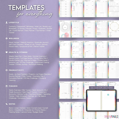 Mid Year AUGUST 2025-JULY 2026 Digital Daily Planner, All-in-One Digital Life Planner, for Goodnotes Notability