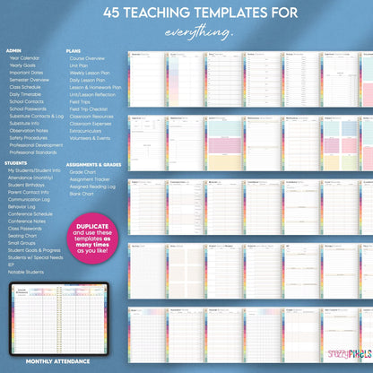 Digital Teacher Planner 2025 UNDATED & DATED Lesson Planner, Academic Planner, for Goodnotes