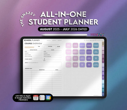 ALL-IN-ONE Digital Student Planner (Cool), 2025-2026 Academic Planner, Digital College Planner, Goodnotes